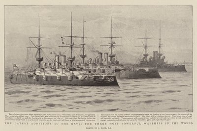 Le ultime aggiunte alla Marina, le tre navi da guerra più potenti del mondo da Joseph Nash